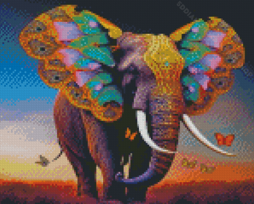 Butterfly Elephant Diamond Painting