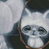 White Cat In The Mirror Diamond Painting