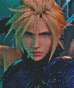 Cloud Strife Face Diamond Painting