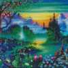 Colorful Fantasy Forest Castle Diamond Painting