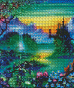 Colorful Fantasy Forest Castle Diamond Painting