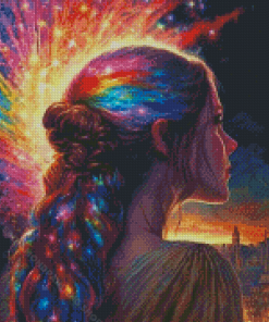 Colorful Galaxy Hair Diamond Painting