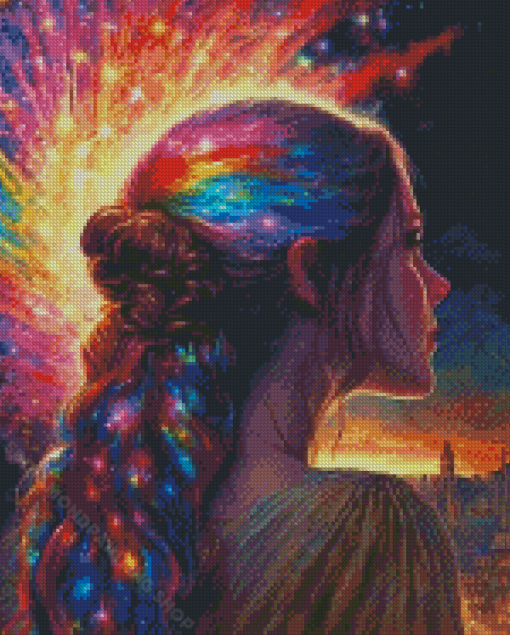 Colorful Galaxy Hair Diamond Painting