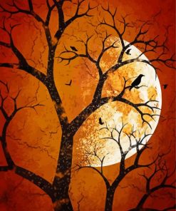 Cool Orange Moon Diamond Painting