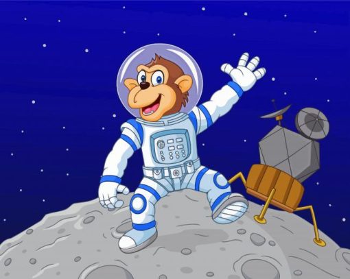 Cool Space Astronaut Chimp Diamond Painting