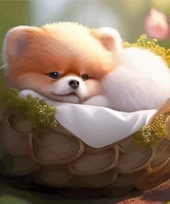 Cute Puppy Chilling Diamond Painting