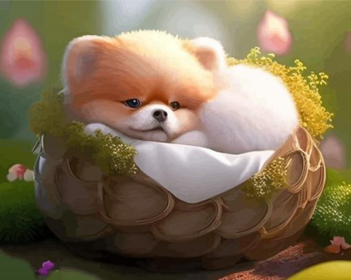 Cute Puppy Chilling Diamond Painting