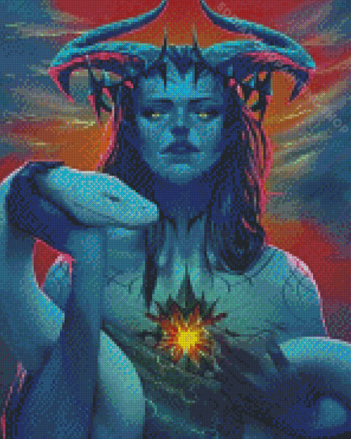Devil Lady And Snake Diamond Painting
