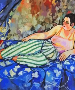 Fat Woman On Bed Diamond Painting