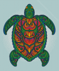 Floral Turtle Mandala Diamond Painting