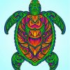 Floral Turtle Mandala Diamond Painting