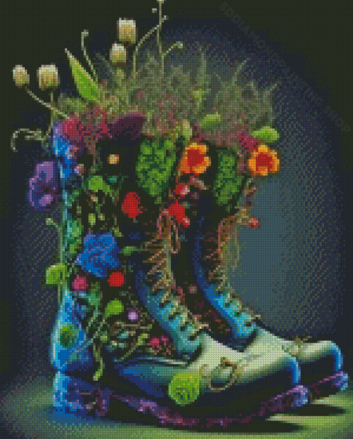 Floral Boot Diamond Painting