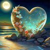 Full Moon Tropical Heart Diamond Painting