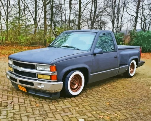 Grey 1990 Chevy Diamond Painting