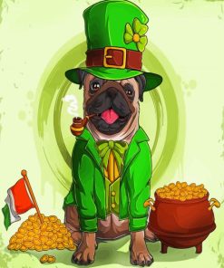 Leprechaun Dog In Hat And Suit Diamond Painting