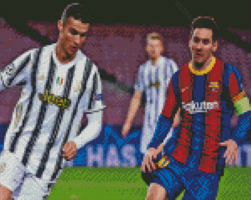 Messi And Ronaldo Diamond Painting