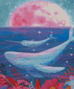 Mom And Baby Narwhal Underwater Diamond Painting