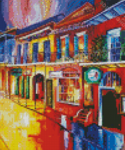 New Orleans Bourbon Street Poster Diamond Painting