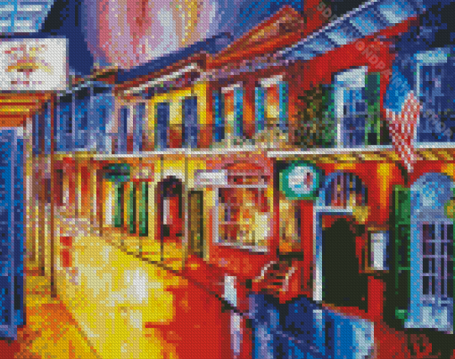 New Orleans Bourbon Street Poster Diamond Painting