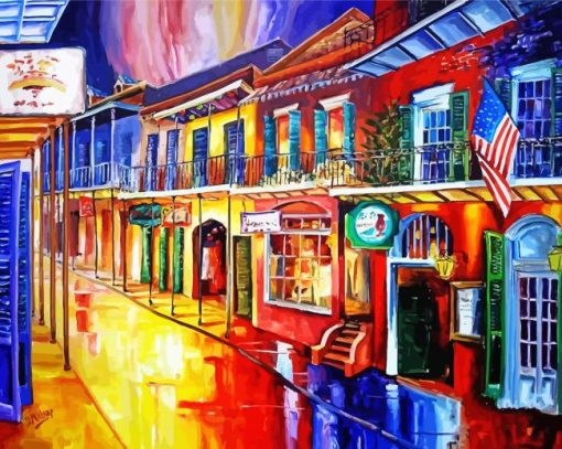 New Orleans Bourbon Street Poster Diamond Painting