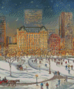 Night Winter Central Park Diamond Painting