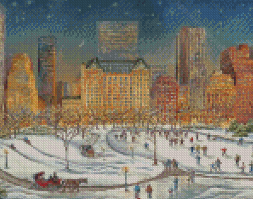 Night Winter Central Park Diamond Painting