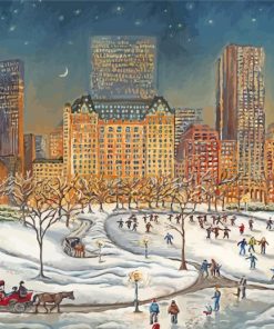 Night Winter Central Park Diamond Painting