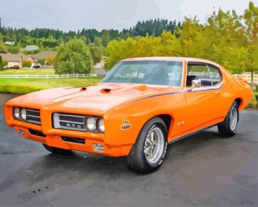 Orange Pontiac Auto Diamond Painting