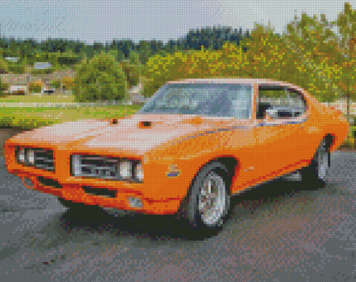 Orange Pontiac Auto Diamond Painting