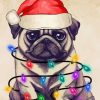 Pug With Christmas Lights Diamond Painting