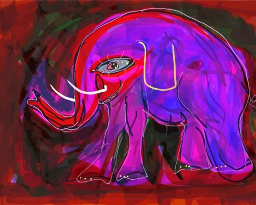 Purple Elephant Anthony Hopkins Art Diamond Painting