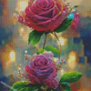 Purple Roses Diamond Painting