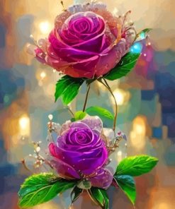 Purple Roses Diamond Painting