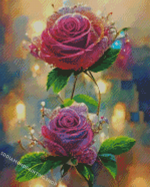 Purple Roses Diamond Painting