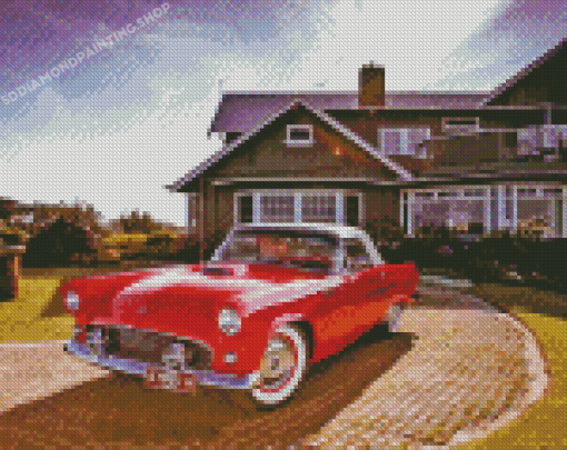 Red 1955 Vehicle Diamond Painting