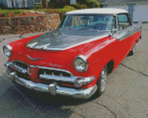 Red 1956 Dodge Car Diamond Painting