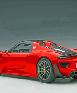 Red Porsche 918 Diamond Painting