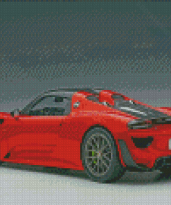 Red Porsche 918 Diamond Painting