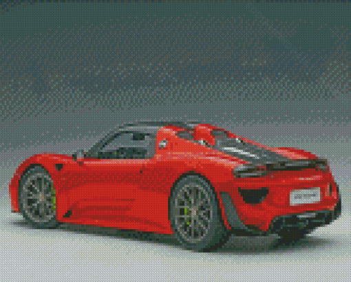 Red Porsche 918 Diamond Painting