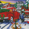 Snow Christmas Truck Diamond Painting