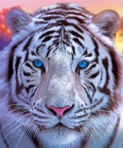 White Blue Eyes Tiger Diamond Painting