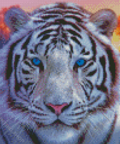 White Blue Eyes Tiger Diamond Painting