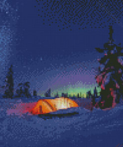 Winter Camping At Night Diamond Painting