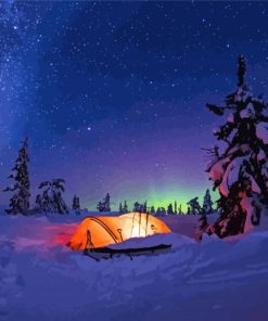 Winter Camping At Night Diamond Painting