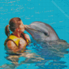 Woman Kissing Dolphin Diamond Painting