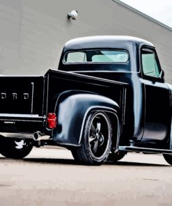 1955 Black Ford Pickup Truck Diamond Painting