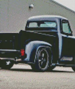 1955 Black Ford Pickup Truck Diamond Painting