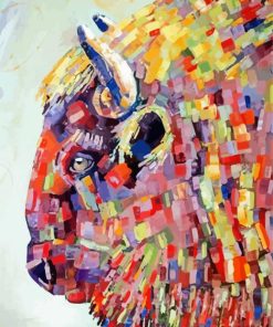 Abstract Colorful Bison Animal Diamond Painting