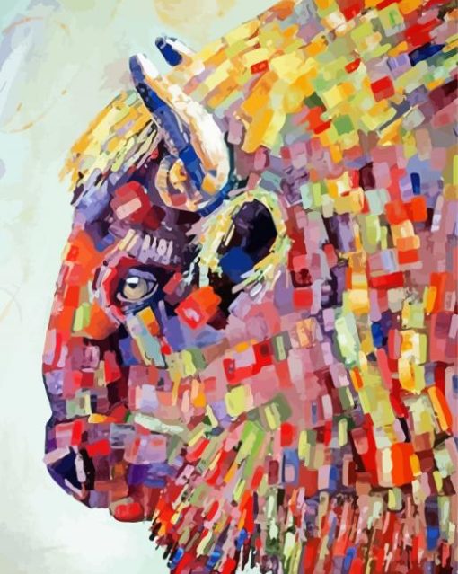 Abstract Colorful Bison Animal Diamond Painting