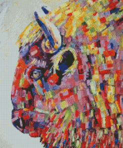 Abstract Colorful Bison Animal Diamond Painting